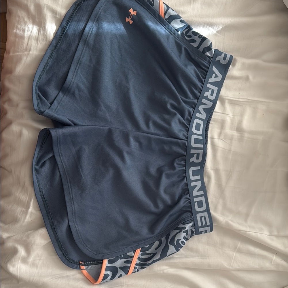 Under Armour Men's Blue and Orange Athletic Shorts